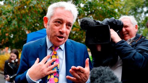 John Bercow, Speaker of the House of Commons, addresses reporters after the Supreme Court ruled that Boris Johnson's decision to prorogue Parliament was unlawful.