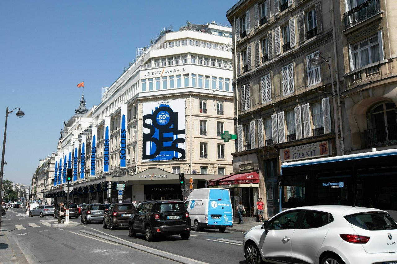 <strong>Rue de Rivoli into Le Marais:</strong> The department stores in Paris, such as the flagship BHV/Marais, are among the best in the world.