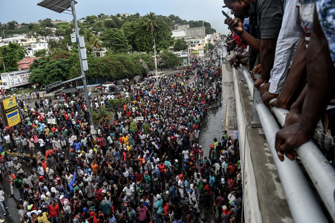 People protesting against fuel shortages in Port-au-Prince, Haiti, on September 20, 2019.