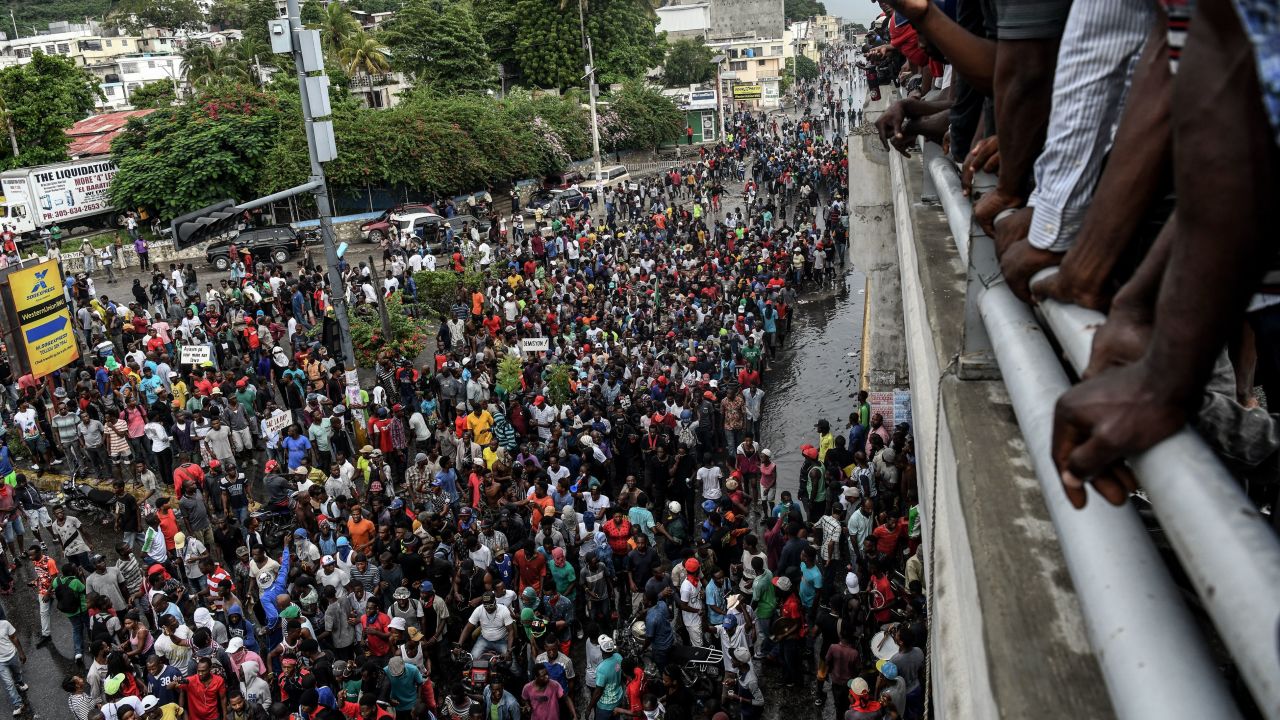 People protesting against fuel shortages in Port-au-Prince, Haiti, on September 20, 2019.