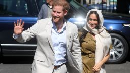 Prince Harry, Duke of Sussex and Meghan, Duchess of Sussex visit Auwal Mosque in Cape Town's Bo-Kaap district during their royal tour of South Africa on September 24, 2019.