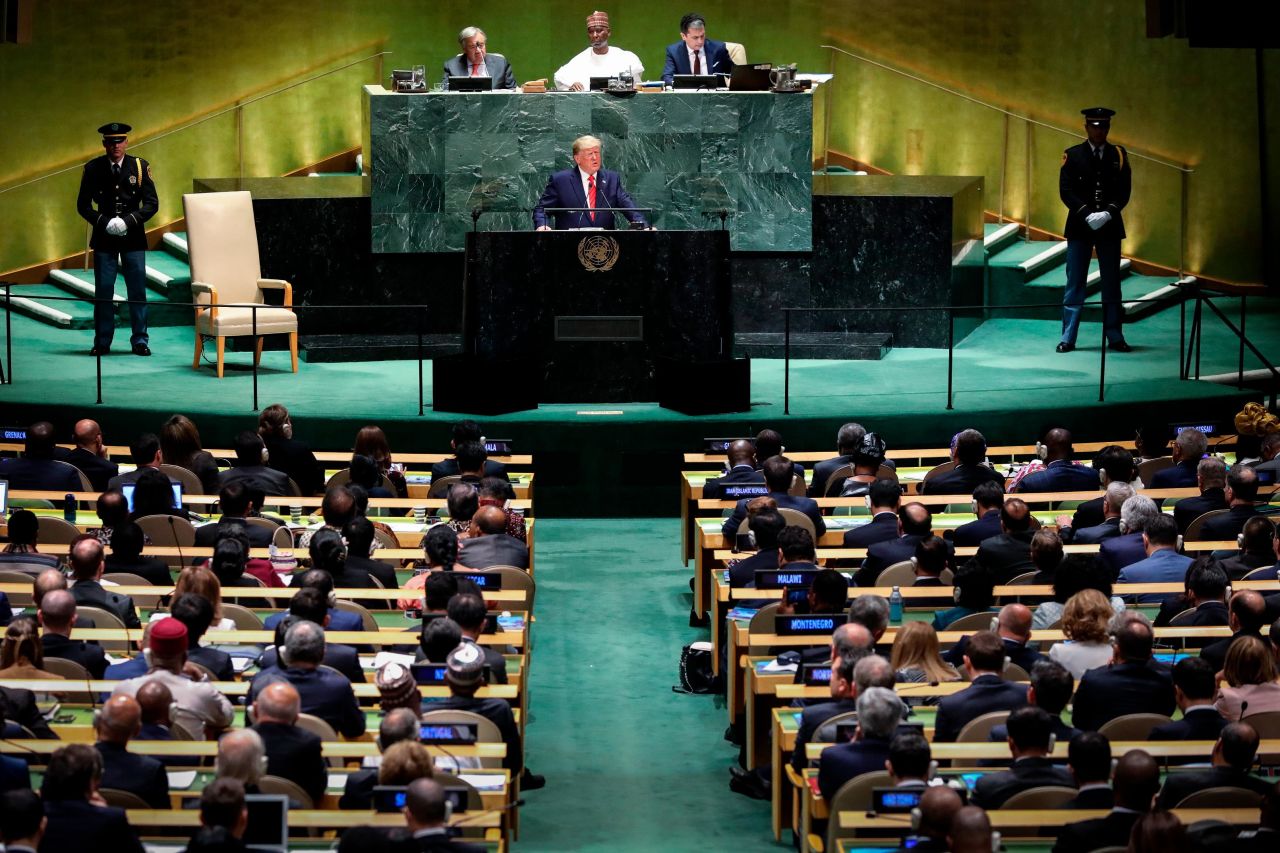 President Trump addresses the UN General Assembly in New York on Tuesday, September 24.