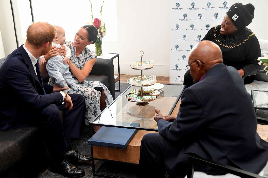 Archie was the center of attention at the meeting with Tutu on Wednesday. 