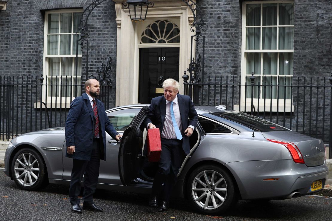 Prime Minister Boris Johnson arrives at 10 Downing Street as MPs return to Parliament.
