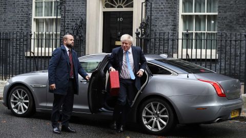Prime Minister Boris Johnson arrives at 10 Downing Street as MPs return to Parliament.
