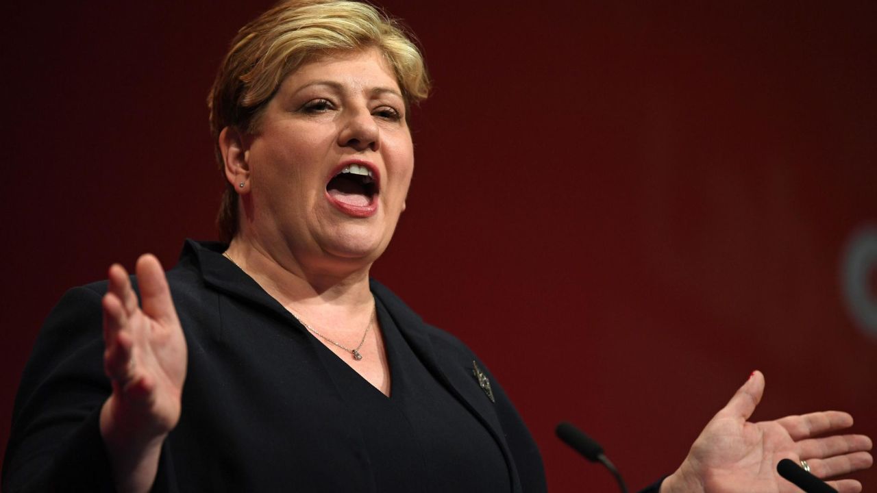 Labour shadow foreign secretary Emily Thornberry delivers a speech at the conference.