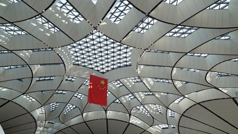 <strong>A striking design: </strong>Daxing's sleek, modern interior design is striking, thanks in part to the 8,000 distinct rooftop windows that allow in the sun's rays.