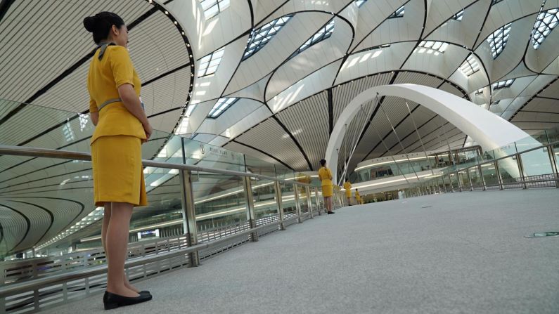 <strong>Minimal walking: </strong>Daxing aims to reduce walking for passengers, who will traverse a distance of no more than 600 meters (650 yards) between security checkpoints and the remotest gates.
