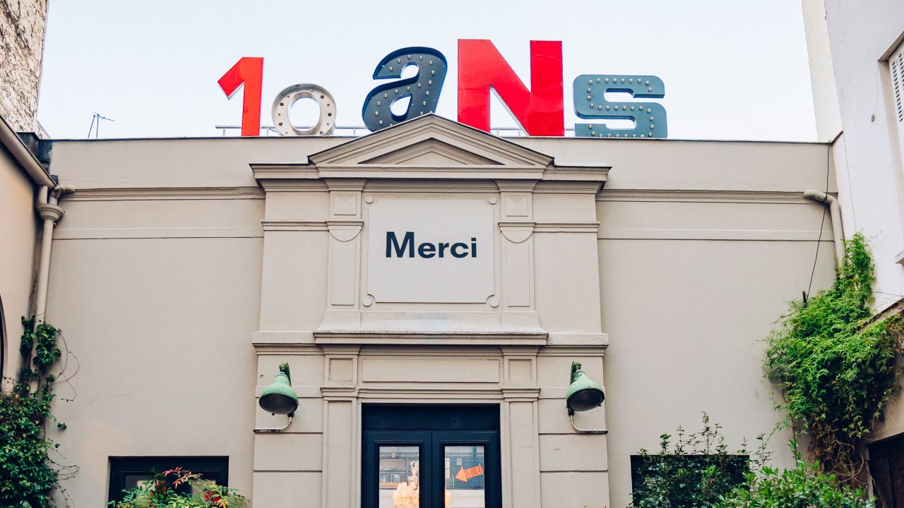 A visit to the cool Le Marais district in Paris won't be complete without a stop at the concept store Merci, which also houses a "used book cafe" and a cantina.