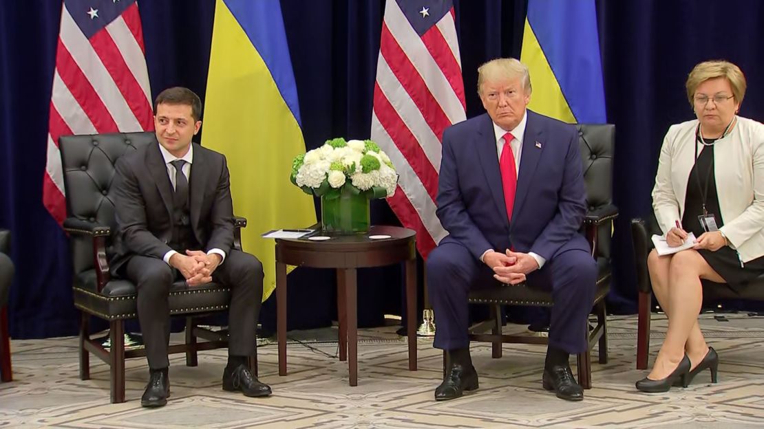 President Donald Trump and Ukrainian President Volodymyr Zelensky in New York on September 25, 2019.