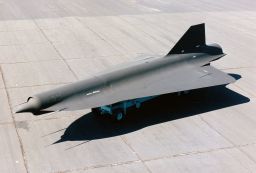 The 1960s-designed Lockheed D-21B drone at the National Museum of the United States Air Force.