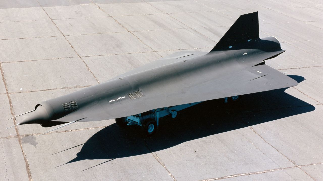 The 1960s-designed Lockheed D-21B drone at the National Museum of the United States Air Force.