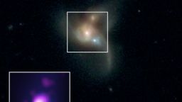 A new study using data from Chandra and other telescopes provides the strongest evidence yet for a system of three supermassive black holes.
The system, called SDSS J084905.51+111447.2, is located about a billion light years from Earth.
Chandra data revealed three sources in the centers of three colliding galaxies where supermassive black holes reside.
While extremely rare, such triple systems likely played an important role in the growth of supermassive black holes over time.
