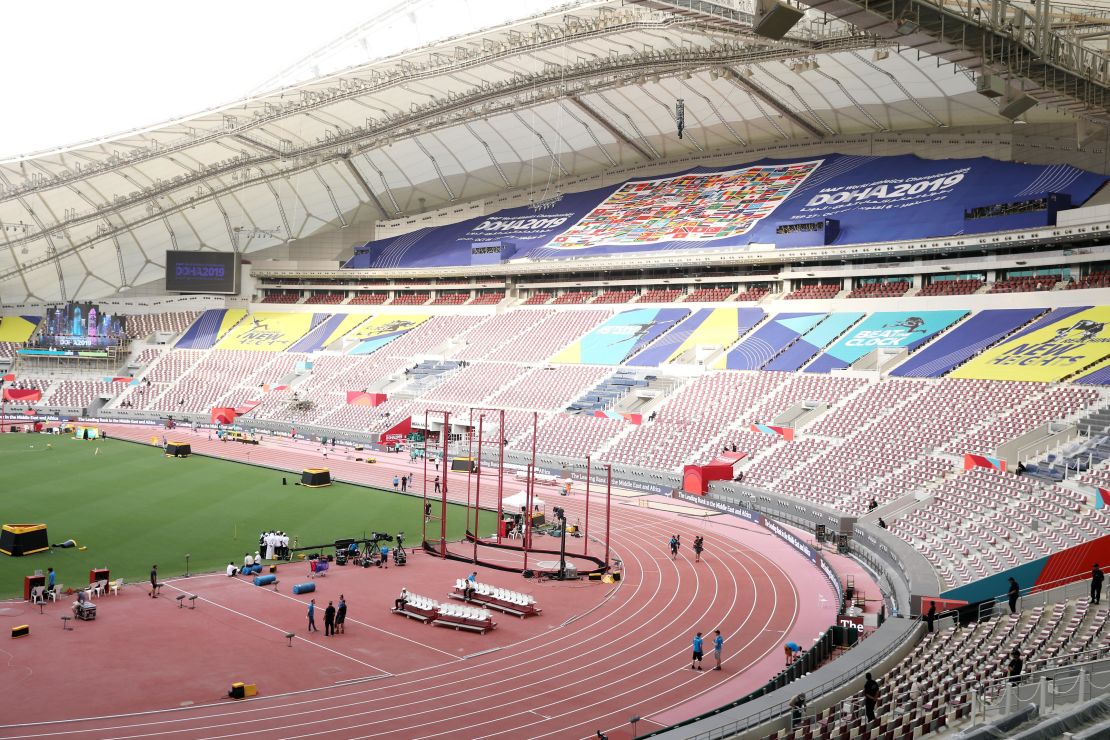 Khalifa International Stadium in Doha is hosting the World Championships.