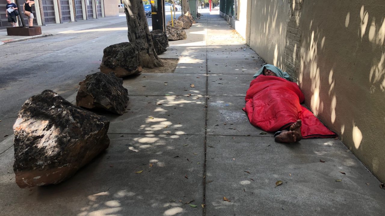 Neighbors organized efforts to use boulders to stop the homeless from pitching tents on their sidewalks.