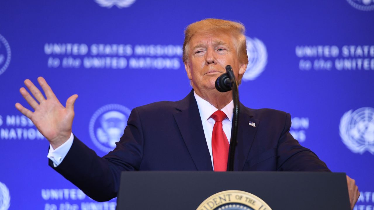 US President Donald Trump holds a press conference in New York, September 25, 2019, on the sidelines of the United Nations General Assembly. 