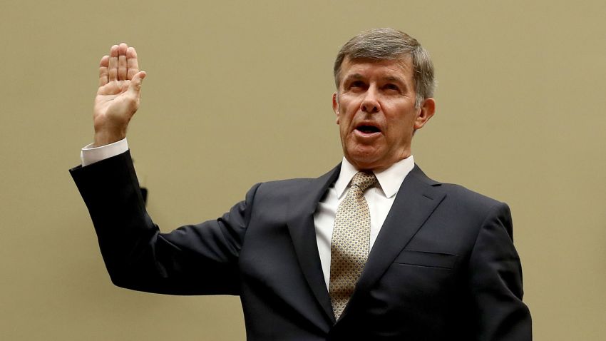 WASHINGTON, DC - SEPTEMBER 26: Acting Director of National Intelligence Joseph Maguire is sworn in prior to testifying before the House Select Committee on Intelligence in the Rayburn House Office Building on Capitol Hill September 26, 2019 in Washington, DC. The committee questioned Maguire about a recent whistleblower complaint reportedly based on U.S. President Donald Trump pressuring Ukraine President Volodymyr Zelensky to investigate leading Democrats as "a favor" to him during a recent phone conversation.   (Photo by Chip Somodevilla/Getty Images)