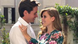 Princess Beatrice's sister Eugenie posted images of the happy couple