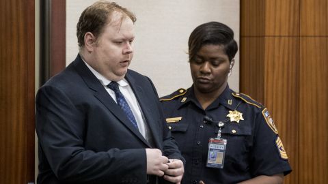 Ronald Haskell is led into the courtroom for closing arguments in his capital murder trial.