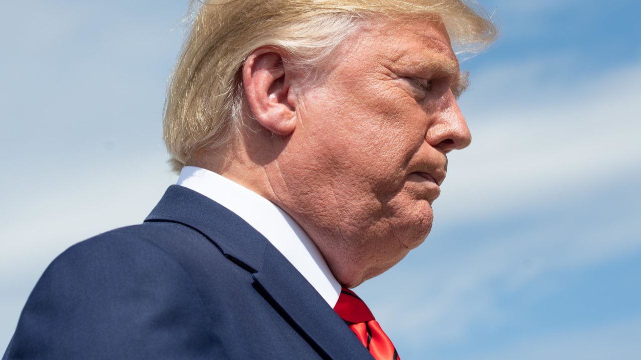 US President Donald Trump speaks to the press after arriving on Air Force One at Joint Base Andrews in Maryland, September 26, 2019, after returning from New York.