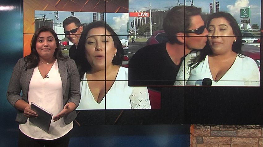 reporter kissed on air