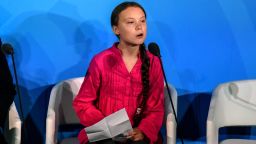 NEW YORK, NY - SEPTEMBER 23: Youth activist Greta Thunberg speaks at the Climate Action Summit at the United Nations on September 23, 2019 in New York City. While the United States will not be participating, China and about 70 other countries are expected to make announcements concerning climate change. The summit at the U.N. comes after a worldwide Youth Climate Strike on Friday, which saw millions of young people around the world demanding action to address the climate crisis.  (Photo by Stephanie Keith/Getty Images)