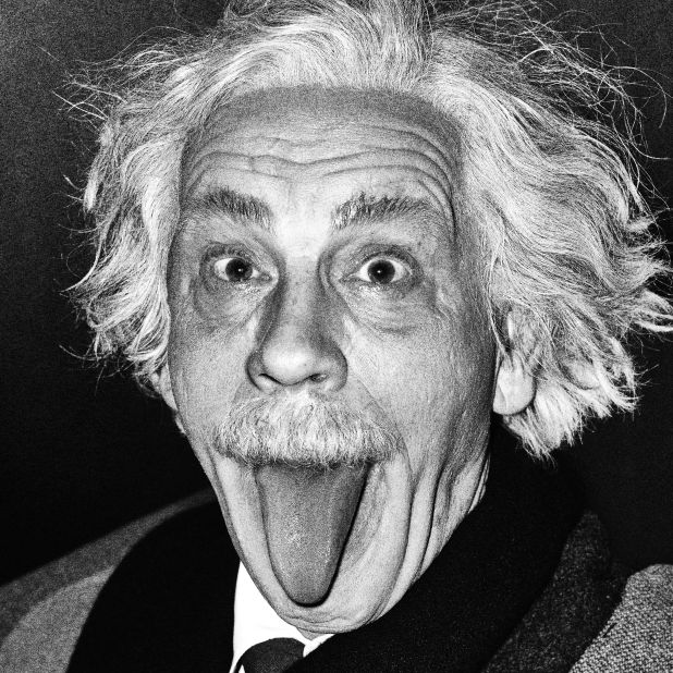 Arthur Sasse's famous <a href="https://en.wikipedia.org/wiki/Albert_Einstein_in_popular_culture#/media/File:Einstein_tongue.jpg" target="_blank" target="_blank">photograph</a> of Einstein was taken on the scientist's birthday in 1951. Sasse obtained this reaction after asking Einstein to smile. A signed original was auctioned in 2009 for over $74,000.