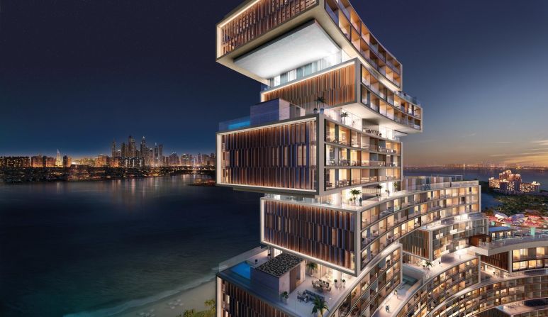 The striking design (rendered here) is comprised of two towers, with one devoted to a resort and the other to residences.  <br /><br />Lead architects KPF describe the look as "a series of discrete human-scaled blocks arranged for optimal views, stacked to span over dramatic voids."
