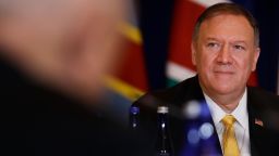 U.S. Secretary of State Mike Pompeo listens during an event hosted by the Department of State's Energy Resources Governance Initiative in New York, Thursday, September 26, 2019. 