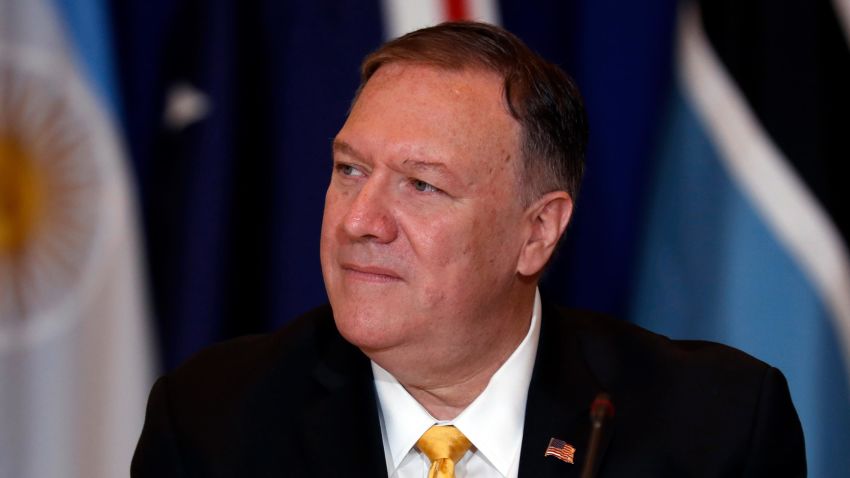 U.S. Secretary of State Mike Pompeo listens during an event hosted by the Department of State's Energy Resources Governance Initiative in New York, September 26, 2019.