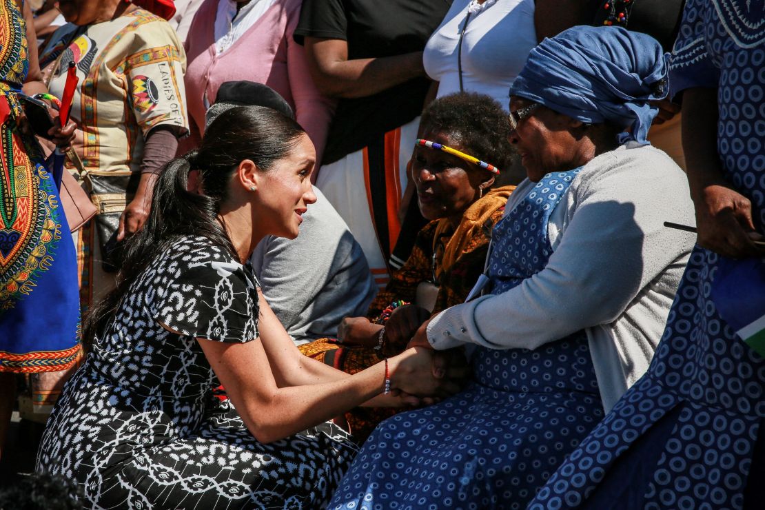 Meghan, Duchess of Sussex spoke to local women during the visit.