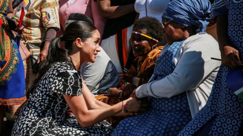 Meghan, Duchess of Sussex spoke to local women during the visit. 