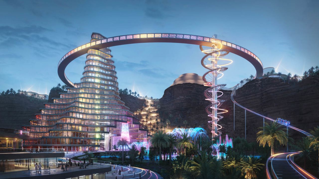 <strong>Qiddiya entertainment city:</strong> Another of Saudi Arabia's "giga" projects is Qiddiya -- designed as the world's biggest entertainment city.