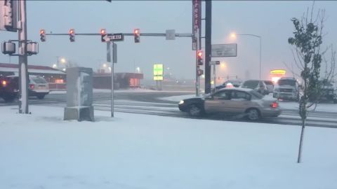 Snowfall in Choteau, Montana.