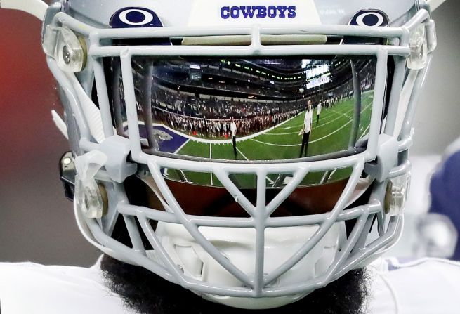 Dallas Cowboys running back Ezekiel Elliott warms up prior to an NFL game against the Miami Dolphins in Arlington, Texas, on September 22.