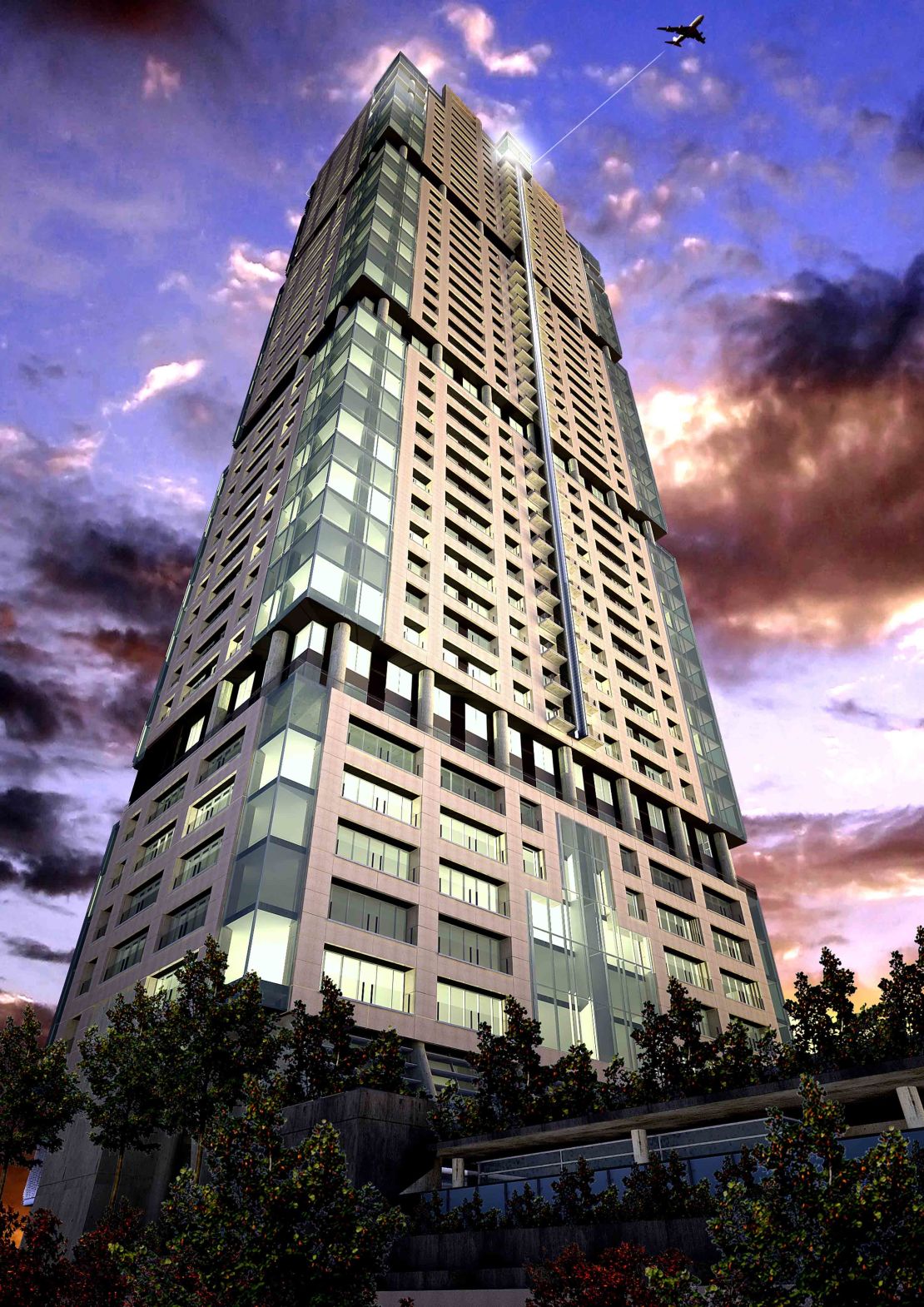 A rendering shows the Leonardo building, the tallest in Africa at 745 feet (227 meters) high.