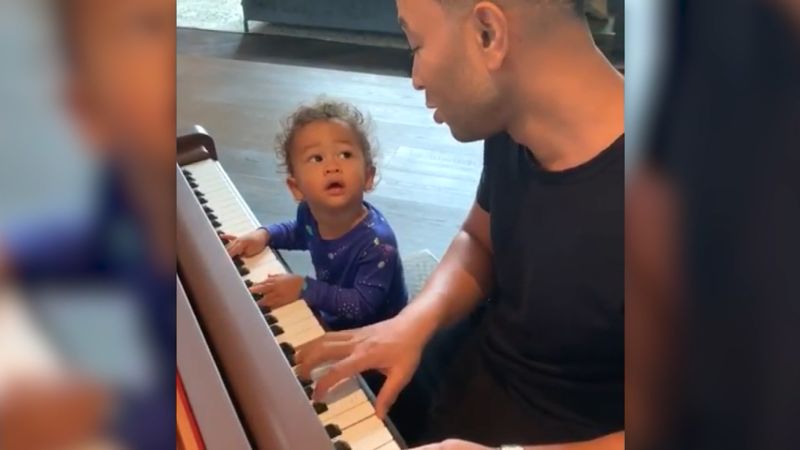 John Legend and his son steal hearts in piano duet