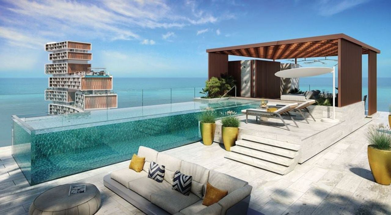 Many of the 231 apartments include their own pool.
