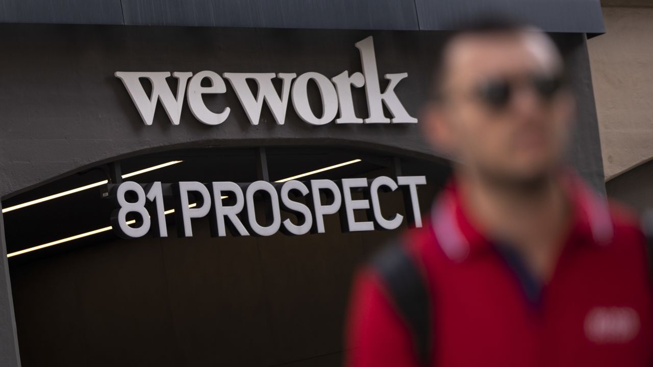 NEW YORK, NY - SEPTEMBER 13:  A WeWork office facility stands in the DUMBO neighborhood in the Brooklyn borough of New York City on September 13, 2019. WeWork has chosen to list their IPO on the Nasdaq with a September 23 trading debut. The company is now considering a valuation of potentially less than $20 billion after being previously valued on the private market for as much as $47 billion. The company has also reduced CEO Adam Neumann's voting power after receiving sharp criticism of their corporate governance. (Photo by Drew Angerer/Getty Images)