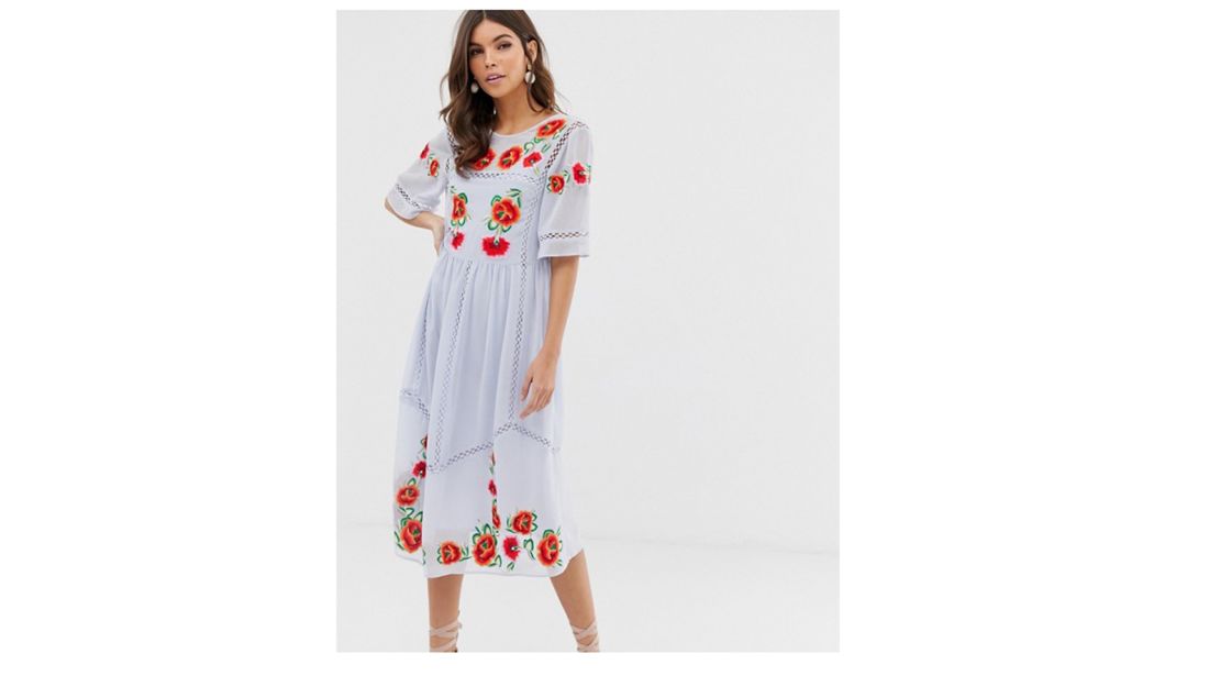 underscored-Asos embroidered smock dress