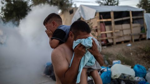 Clashes with the police led to teargas being fired.
