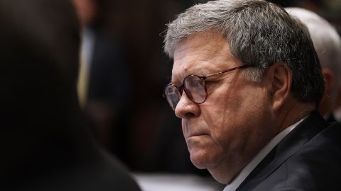 Attorney General William Barr attends a cabinet meeting at the White House July 16, 2019 in Washington, DC. 