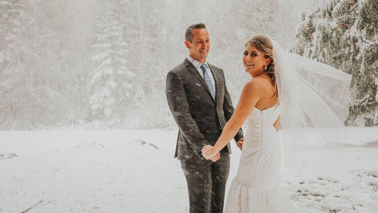 They planned the perfect fall wedding in Spokane then a snowstorm