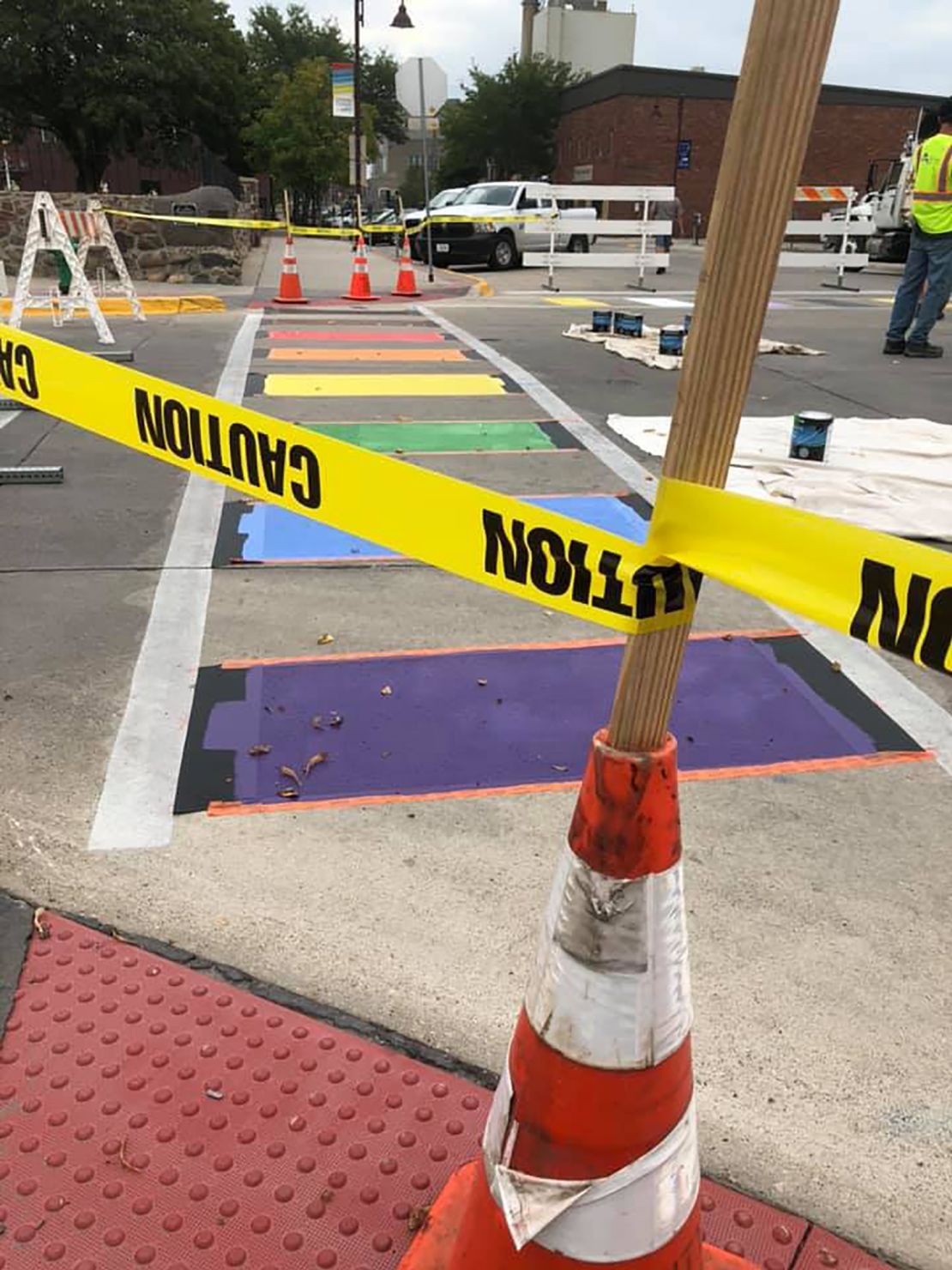The city of Ames, Iowa, introduced new, inclusive crosswalks at the intersection of Fifth Street and Douglas Avenue on September 4.