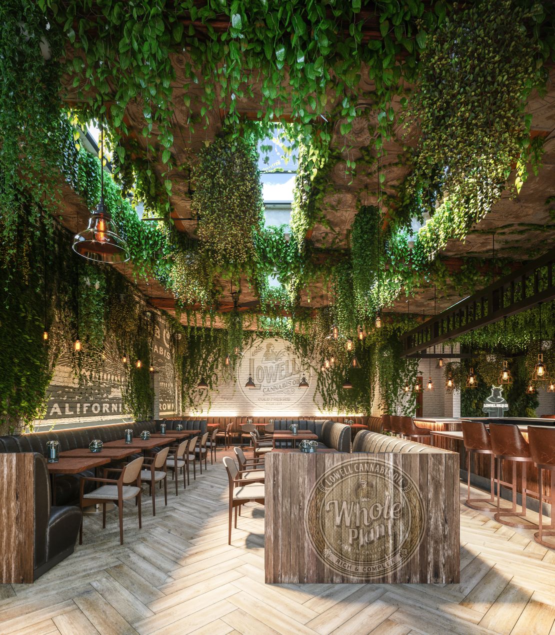 A rendering of the interior of the cafe.