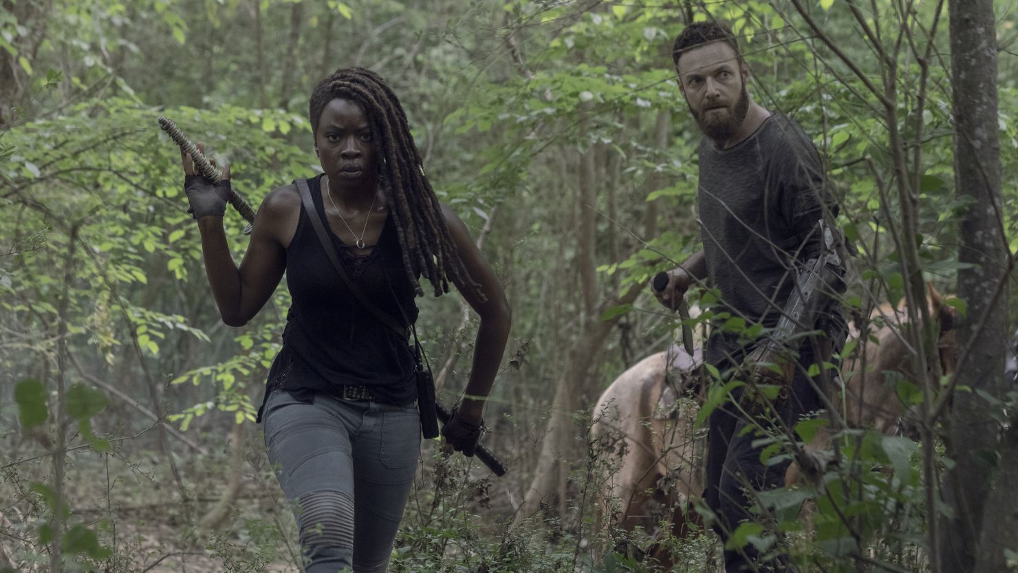 Danai Gurira and Ross Marquand in 'The Walking Dead' (Jackson Lee Davis/AMC)