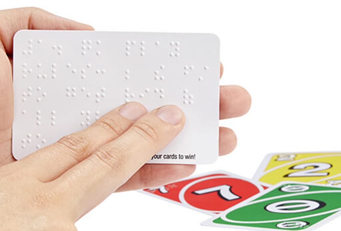 The instructions and packaging of the new UNO Braille will feature braille dots. 