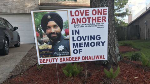 This tribute to Dhaliwal can be seen in yards all over northwest Houston.