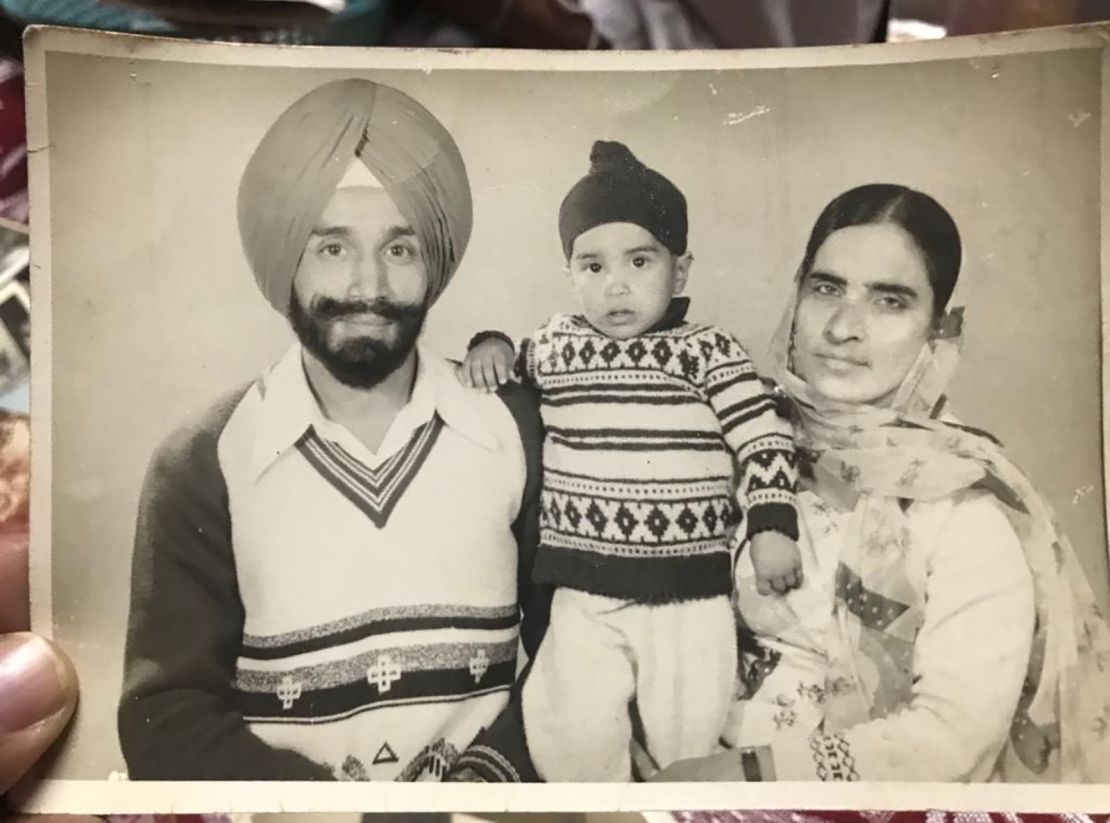 Sandeep Dhaliwal as a young child with his parents.