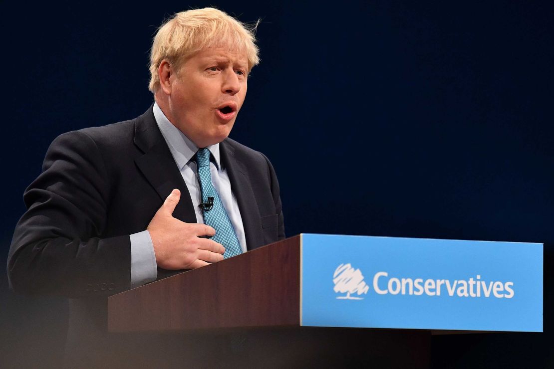 Johnson delivered his keynote speech to Conservative party delegates on Wednesday. 